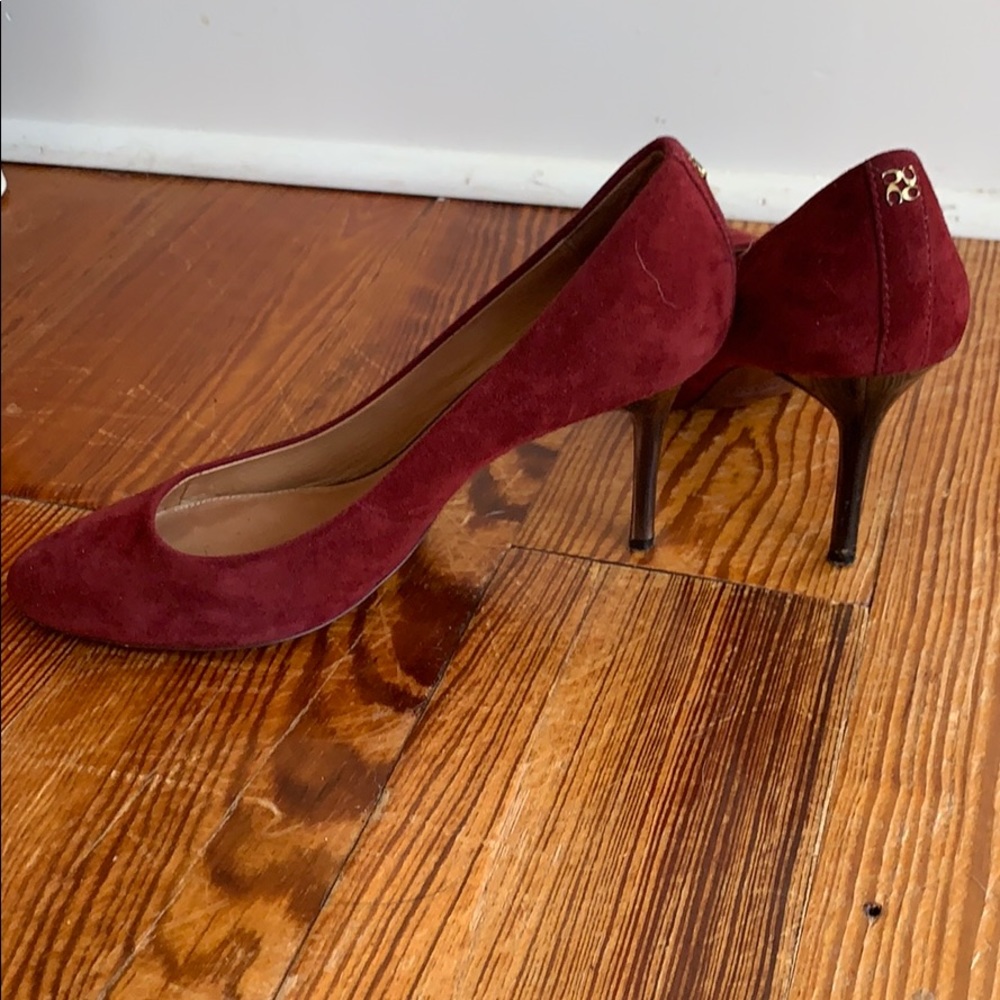 Red Suede Coach heels